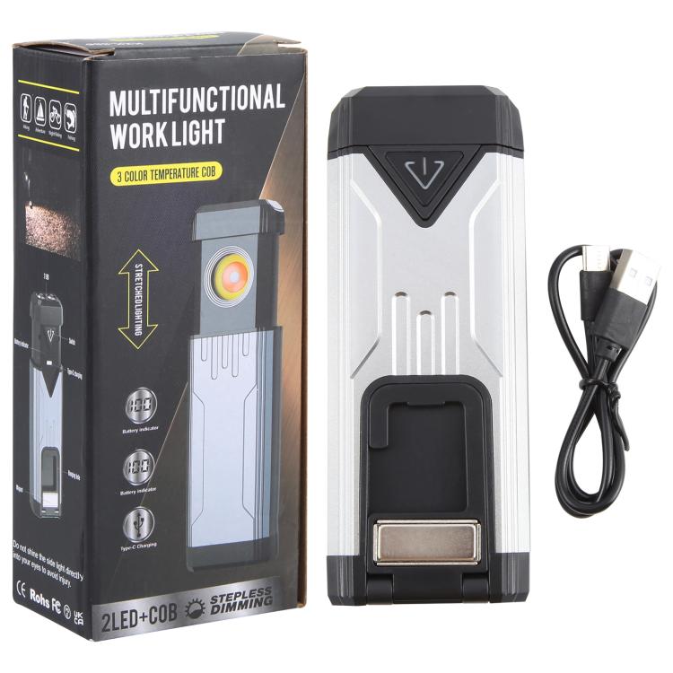 KXK-886 IP44 Waterproof Work Light 3 Color Temperature COB Emergency Flashlight, KXK-886