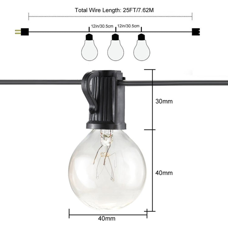 25 Bulbs LED Decorative Lamp for Garden, Engineering, Bar, Party, Wedding, AC 220V, EU Plug, G40 220V EU Plug