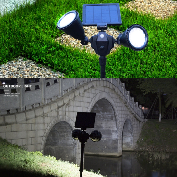 مصباح LED روبوتي يعمل بالطاقة الشمسية مزود بمستشعر ذكي مزدوج الرأس للحديقة الخارجية
