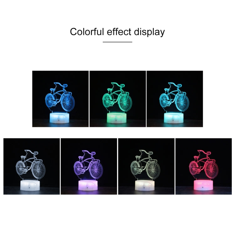 DC01 Crack Base Bicycle Creative 3D Colorful LED Decorative Night Light, Remote Control Version, Remote Control Version