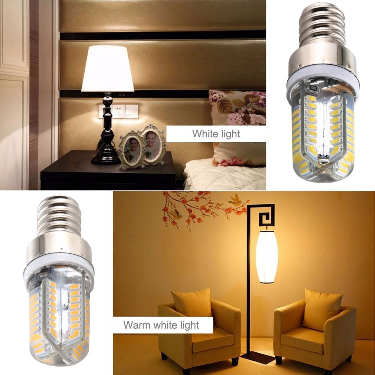 مصباح ذرة LED قابل للتعتيم E12 SMD 3014 64 LED، تيار متردد 220 فولت، E12