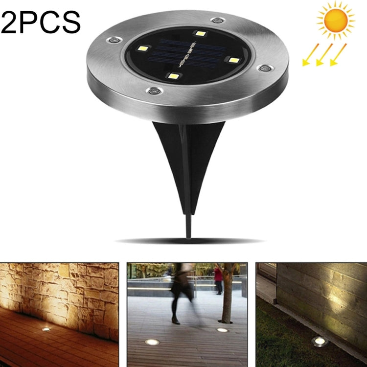 مصباح LED SMD 5050 تحت الأرض، مسار خارجي، حديقة، سطح، إضاءة LED، 4 مصابيح LED بيضاء، 4 مصابيح LED بيضاء دافئة