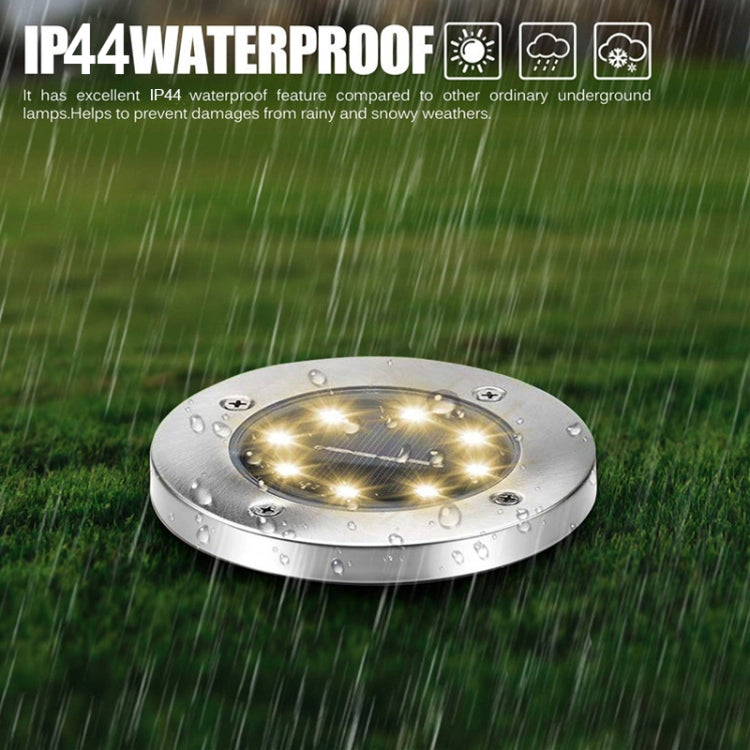 مصباح LED SMD 5050 تحت الأرض، مسار خارجي، حديقة، سطح، إضاءة LED، 8 مصابيح LED بيضاء، 8 مصابيح LED بيضاء دافئة