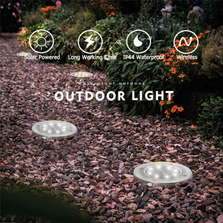 مصباح LED SMD 5050 تحت الأرض، مسار خارجي، حديقة، سطح، إضاءة LED، 8 مصابيح LED بيضاء، 8 مصابيح LED بيضاء دافئة