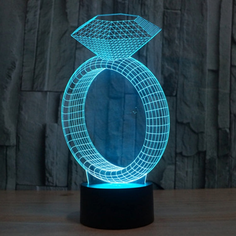 7 Color Discoloration Creative Visual Stereo Lamp Desk Lamp Night Light, Diamond Ring Style