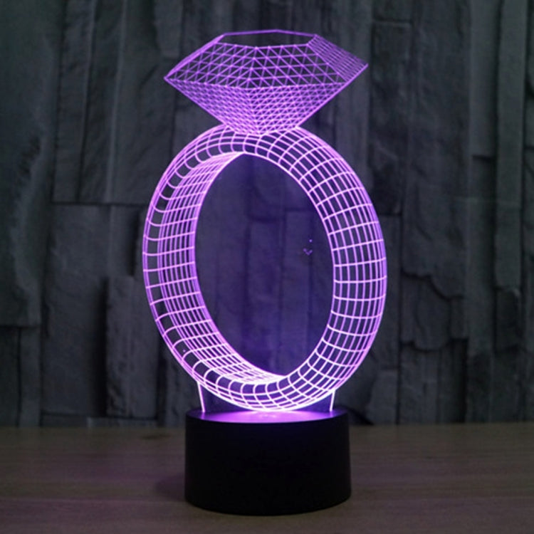 7 Color Discoloration Creative Visual Stereo Lamp Desk Lamp Night Light, Diamond Ring Style