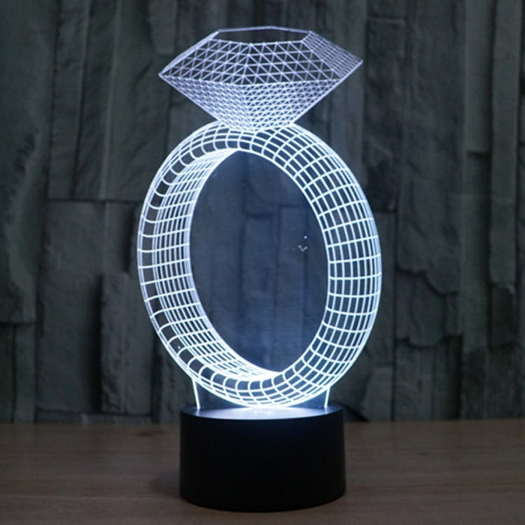 7 Color Discoloration Creative Visual Stereo Lamp Desk Lamp Night Light, Diamond Ring Style