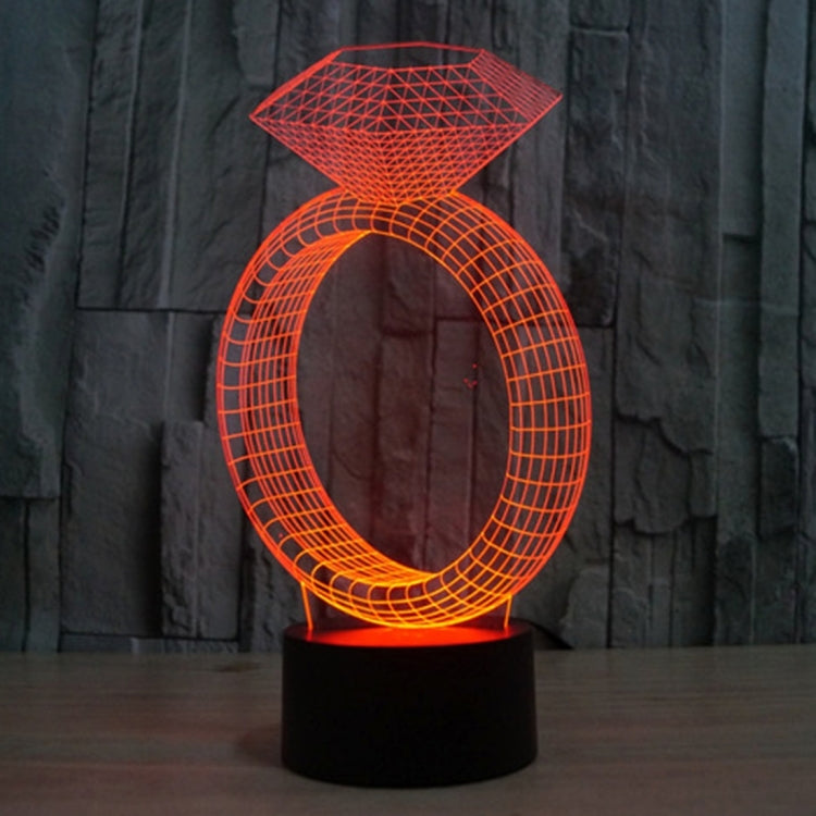 7 Color Discoloration Creative Visual Stereo Lamp Desk Lamp Night Light, Diamond Ring Style