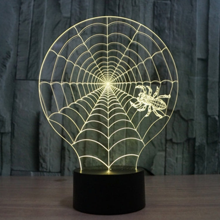 7 Colour Discoloration Creative Visual Stereo Lamp Desk Lamp Night Light, Cobweb Style