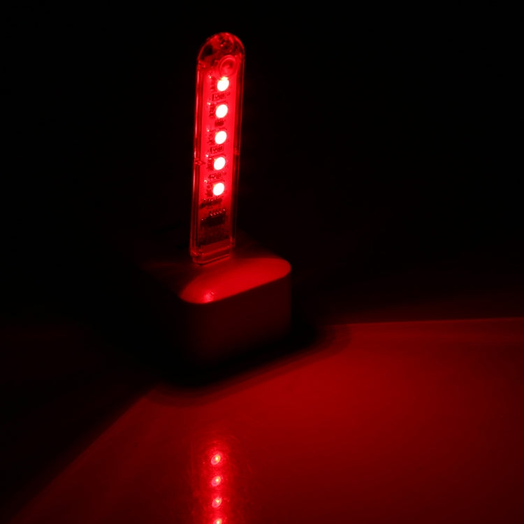 ضوء ليلي صغير محمول بمنفذ USB و5 مصابيح LED ملونة 5 فولت مع مفتاح