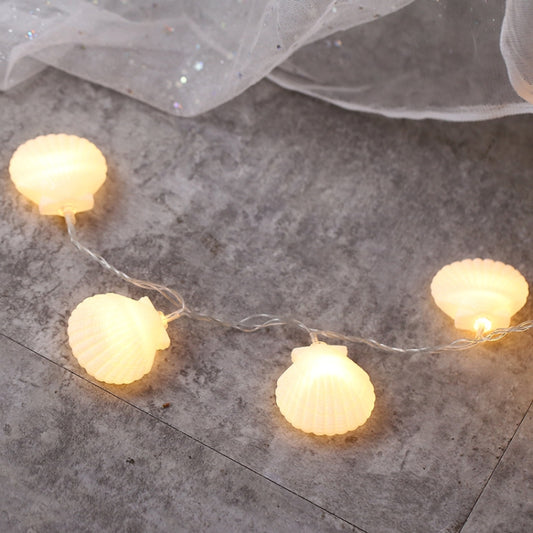 20 LEDs Teenage Style Warm Fairy Decorative Lamp for Christmas, Wedding, Bedroom, Shell Shape