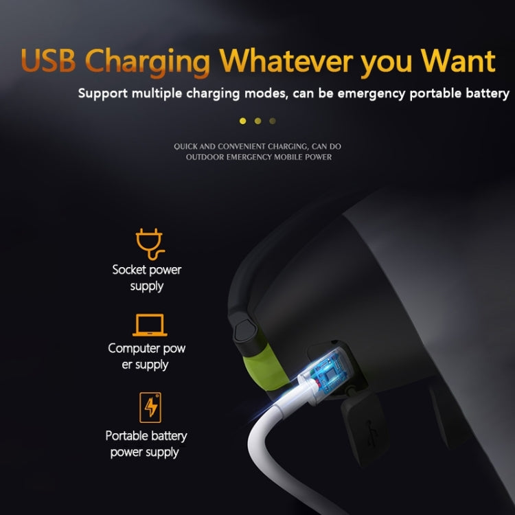 مصباح تخييم LED محمول L001 بقدرة 5 وات مع خاصية الشحن عبر USB وبنك الطاقة (أخضر)، LED6908، LED6908L، LED6908R