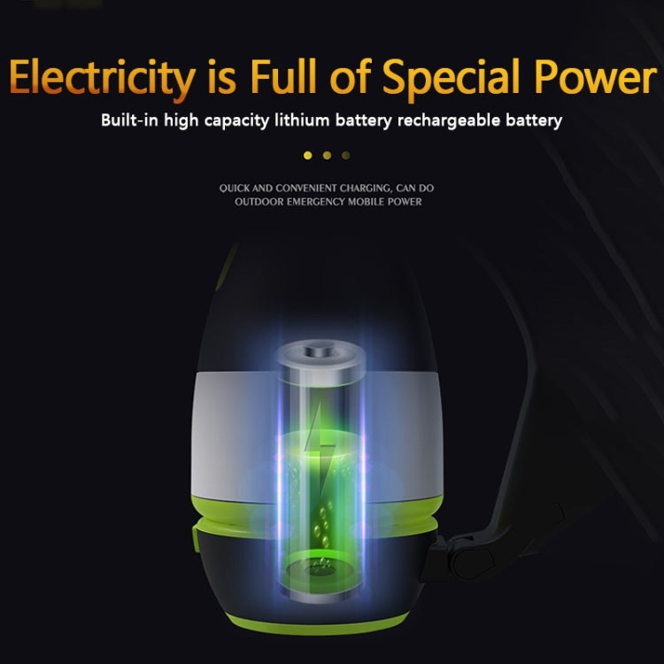 مصباح تخييم LED محمول L001 بقدرة 5 وات مع خاصية الشحن عبر USB وبنك الطاقة (أخضر)، LED6908، LED6908L، LED6908R