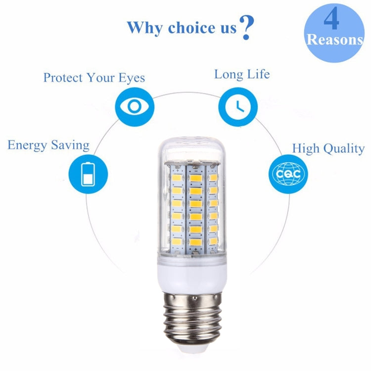 56 LEDs SMD 5730 Bulb, AC 220V, 5W 220V Warm White, 5W 220V White Light