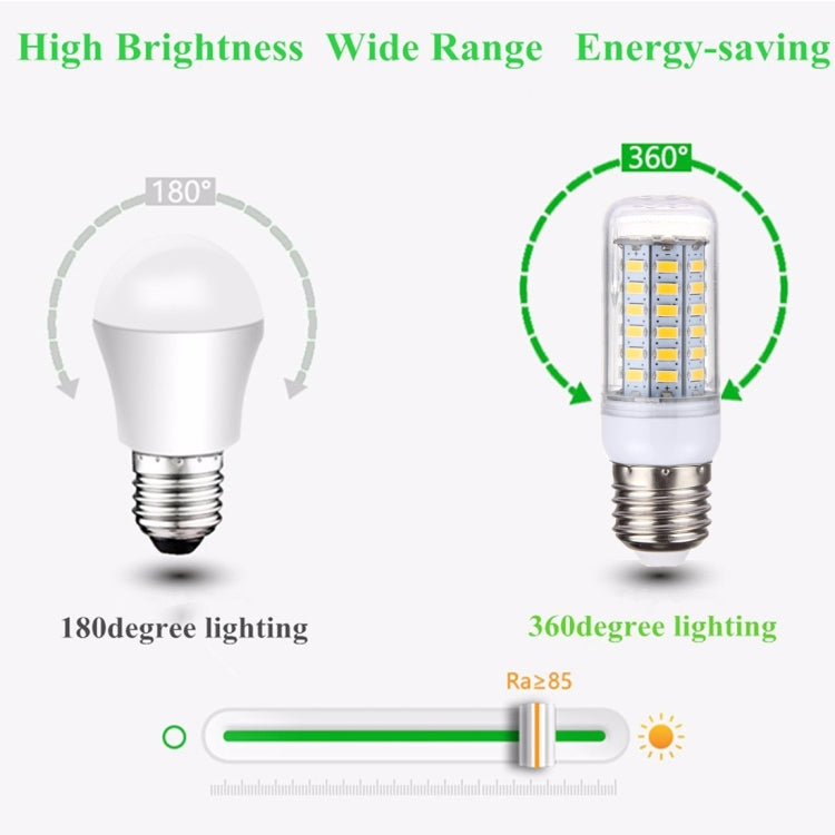 56 LEDs SMD 5730 Bulb, AC 220V, 5W 220V Warm White, 5W 220V White Light