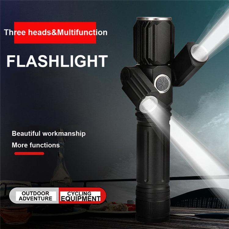 KS-737 USB Charging Waterproof T6+XPE Zoomable LED Flashlight with 4-Modes, KS-737