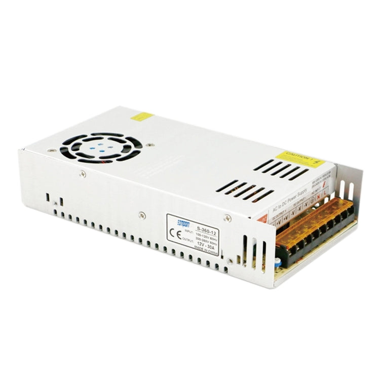 SOMPOM S-360-12 360 واط 12 فولت 30 أمبير محرك قذيفة حديدية شريط إضاءة LED مزود طاقة شاشة الإضاءة، 360 واط 30 أمبير