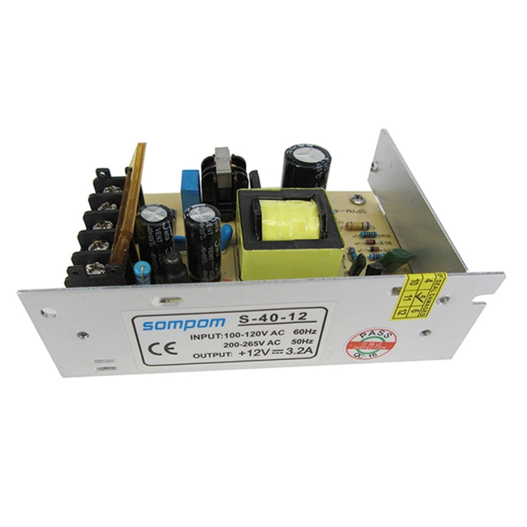 SOMPOM S-40-12 40 واط 12 فولت 3.2 أمبير محرك قذيفة حديدية شريط إضاءة LED مزود طاقة شاشة الإضاءة، 40 واط 3.2 أمبير