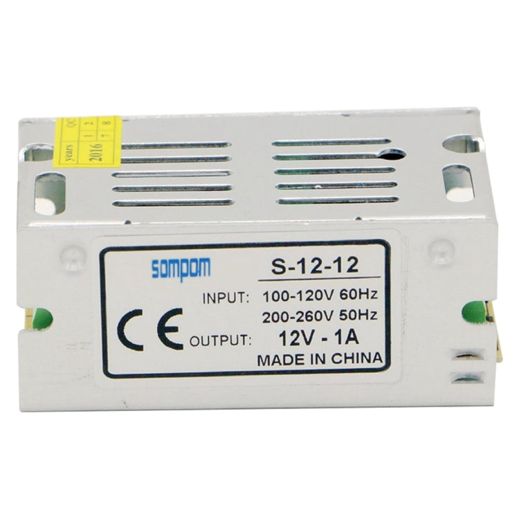 SOMPOM S-12-12 12 واط 12 فولت 1 أمبير محرك قذيفة حديدية شريط إضاءة LED مزود طاقة شاشة الإضاءة، 12 واط 1 أمبير