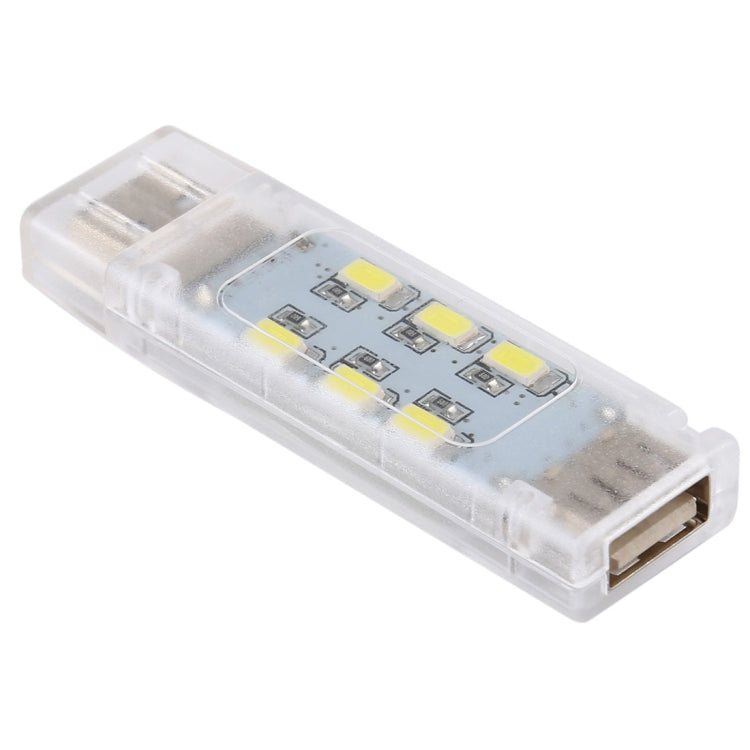 12 مصباح LED مزدوج الجوانب قابل للتكديس بمنفذ USB