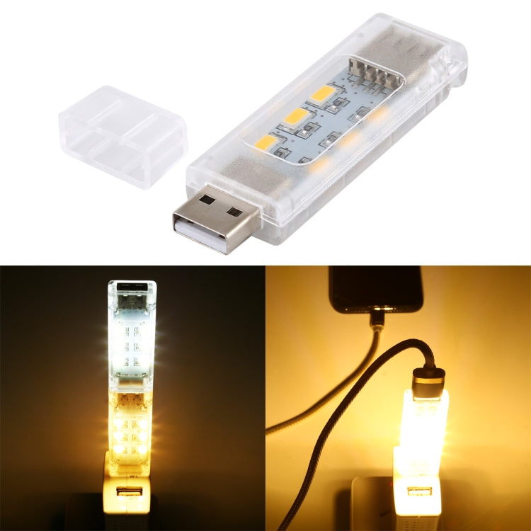 12 مصباح LED مزدوج الجوانب قابل للتكديس بمنفذ USB