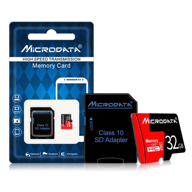 MICRODATA 32GB U1 Red and Black TF(Micro SD) Memory Card, 32GB