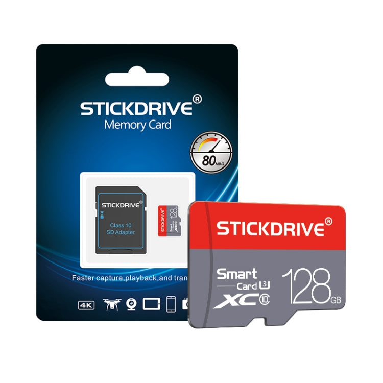 بطاقة ذاكرة ستيك درايف U3 TF(Micro SD) حمراء ورمادية، 128 جيجابايت