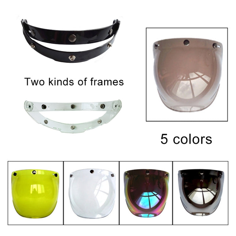 Soman Motorcycle Bubble Visor Open Face Helmet Visor Helmet Windshield Shield with Transparent Frame