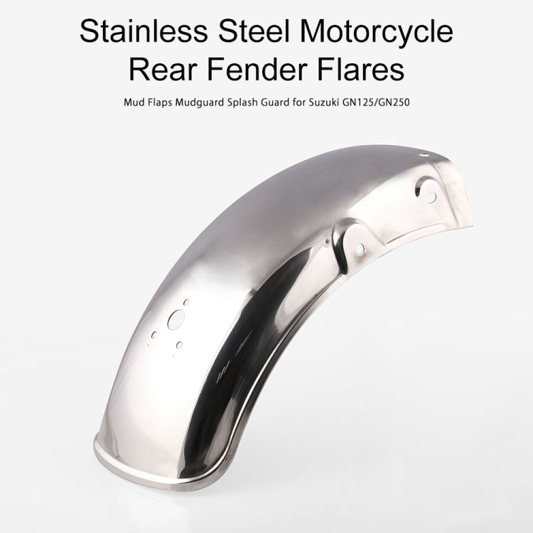 MB-WE019 Motorcycle Modified Stainless Steel Rear Mudguards Rear Tire Fender for Suzuki GN125 / GN250, For Suzuki GN125 / GN250