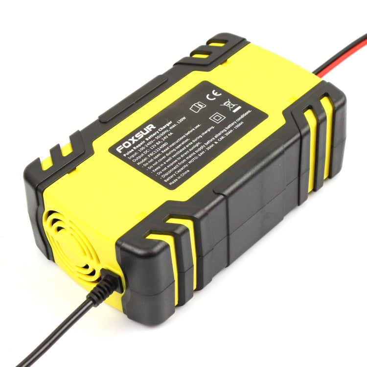 FOXSUR 12V-24V Car Motorcycle Truck Repair Battery Charger AGM Charger, EU Plug, UK Plug, US Plug, EU Plug