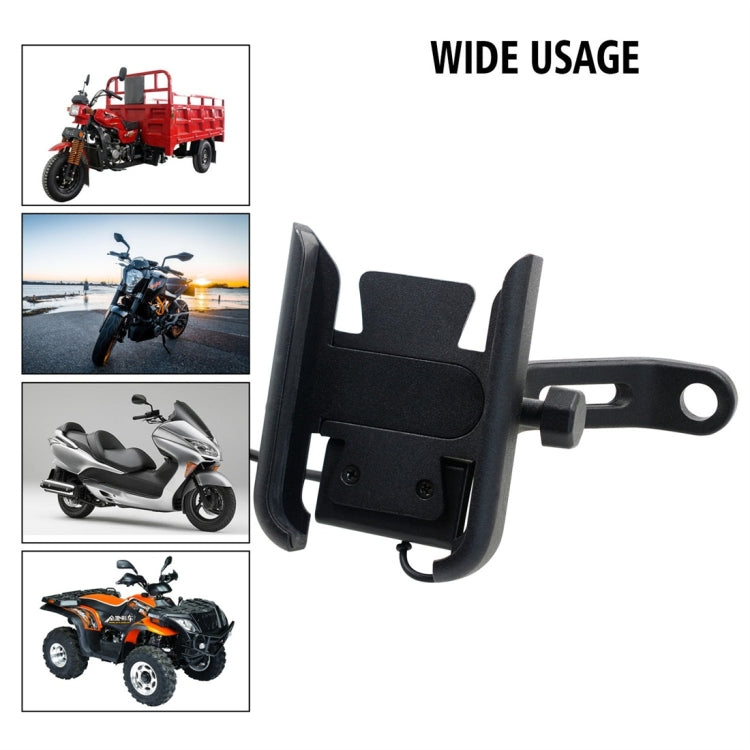 CS-856D1 Motorcycle Rotatable Chargeable Aluminum Alloy Mobile Phone Holder, Mirror Holder Version, Mirror Holder Version