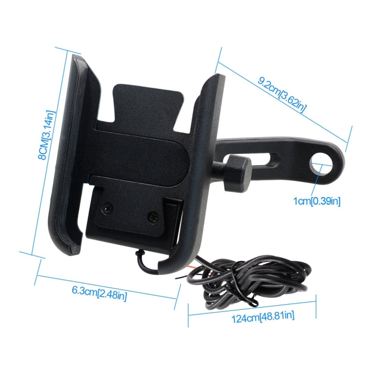 CS-856D1 Motorcycle Rotatable Chargeable Aluminum Alloy Mobile Phone Holder, Mirror Holder Version, Mirror Holder Version