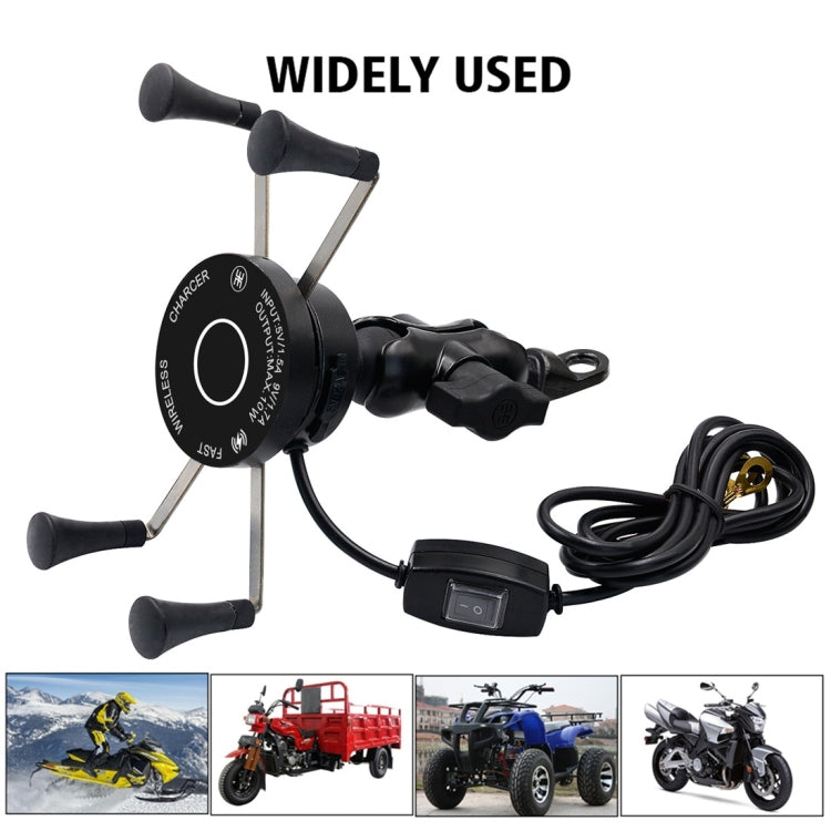CS-878A1 Multi-function Motorcycle Wireless Wired Aluminum Alloy Mobile Phone Holder Charger, CS-878A1