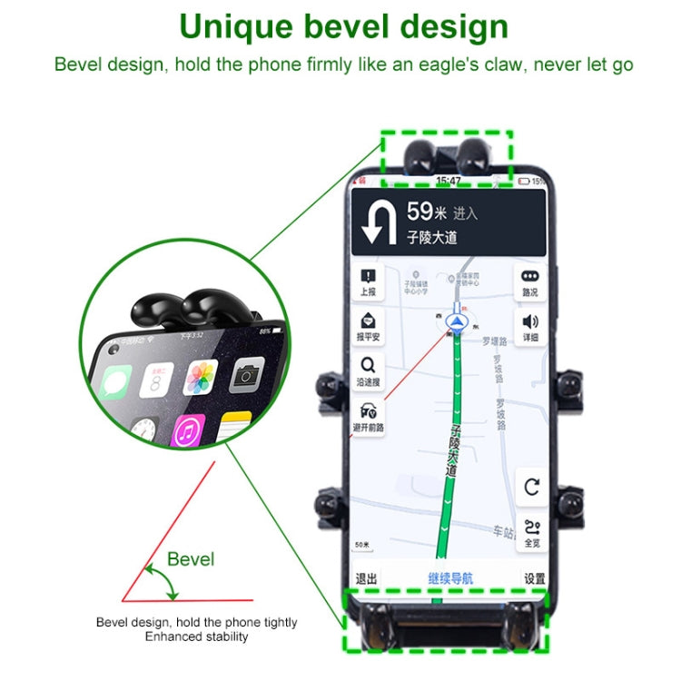 U-shaped Bolt Ball-Head Motorcycle Handlebar Multi-function Eight-jaw Aluminum Phone Navigation Holder Bracket with Anti-theft Knobs, U-shaped Bolt+Anti-theft Knobs