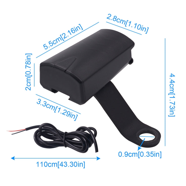 Motorcycle Waterproof DC 8-32V 5V / 1.2A Rearview Mirror USB Phone Charger Adapter, with Indicator Light, 1 USB Port