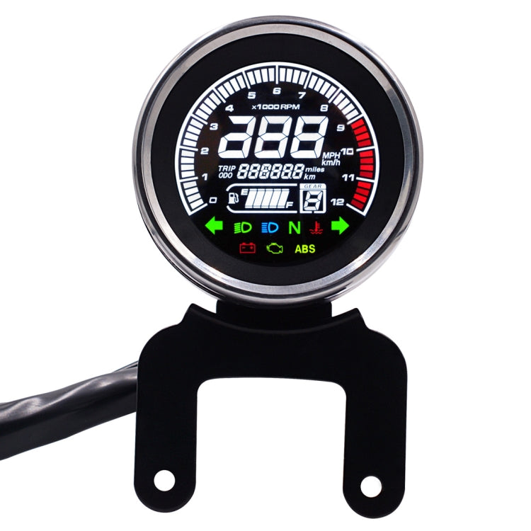 Universal Motorcycle Modified Multi-functional LED Digital Meter Indicator Light Tachometer Odometer Speedometer Oil Meter, LED Digital Meter