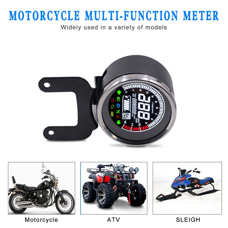 Universal Motorcycle Modified Multi-functional LED Digital Meter Indicator Light Tachometer Odometer Speedometer Oil Meter, LED Digital Meter
