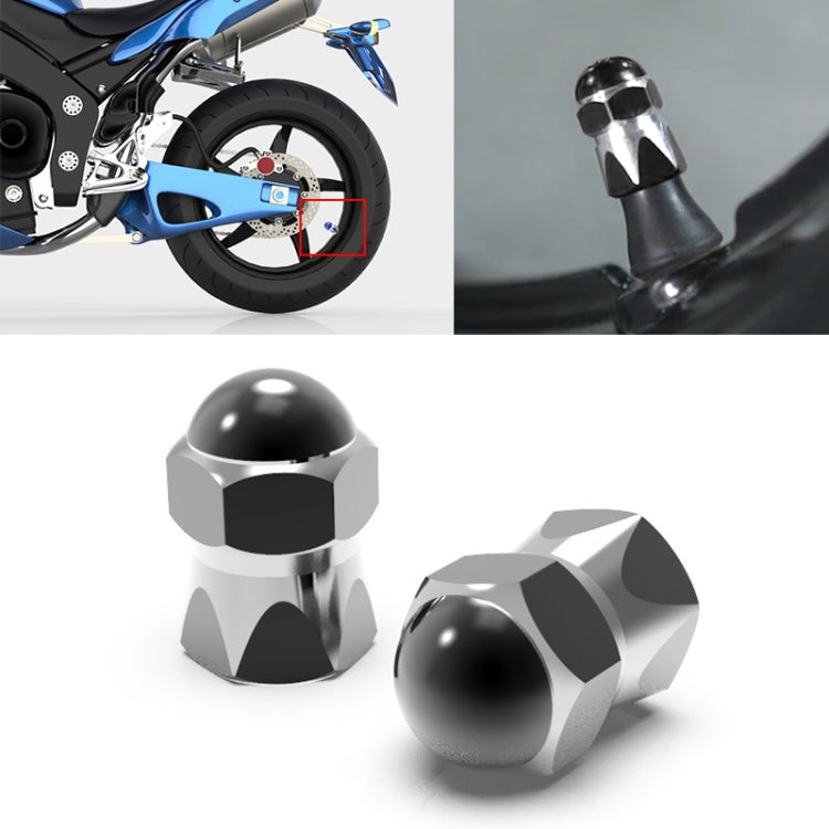 2 PCS Motorcycles Gas Cap Mouthpiece Cover Tire Cap Tire Valve Caps, Black