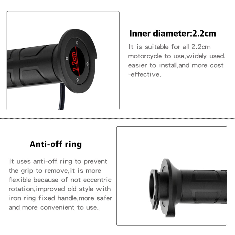 WUPP ZH-983C1 Motorcycle Modified Intelligent Electric Heating Hand Cover Heated Grip Handlebar with Three Gear Temperature Control, ZH-983C1