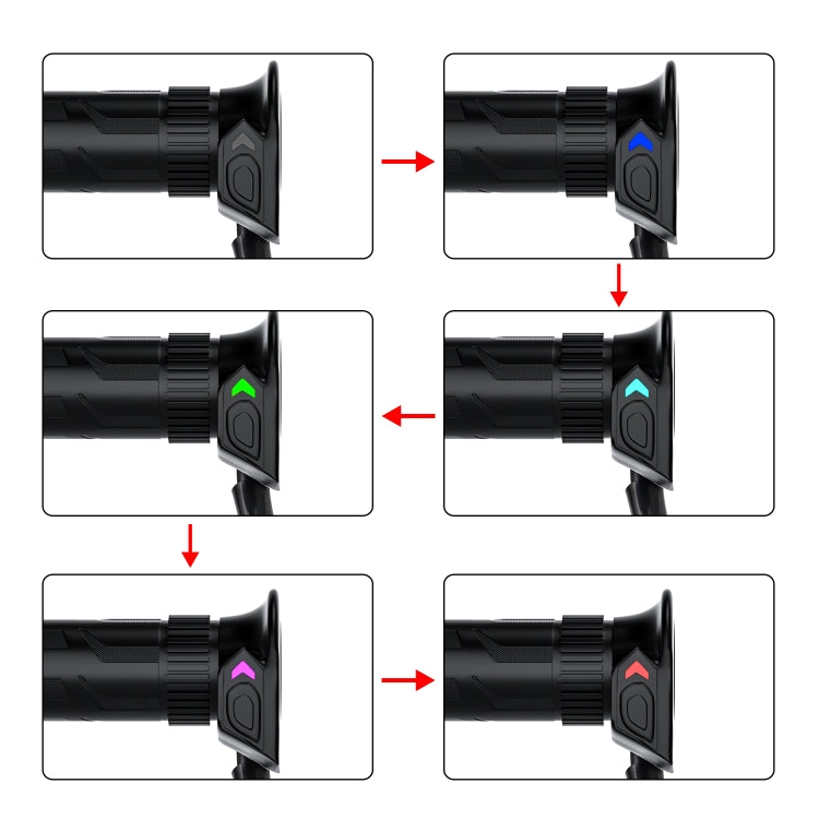 WUPP CS-990A1 Motorcycle Modified Intelligent Electric Heating Hand Cover Heated Grip Handlebar with Five Gear Temperature Control & Five Colors Indicator, CS-990A1