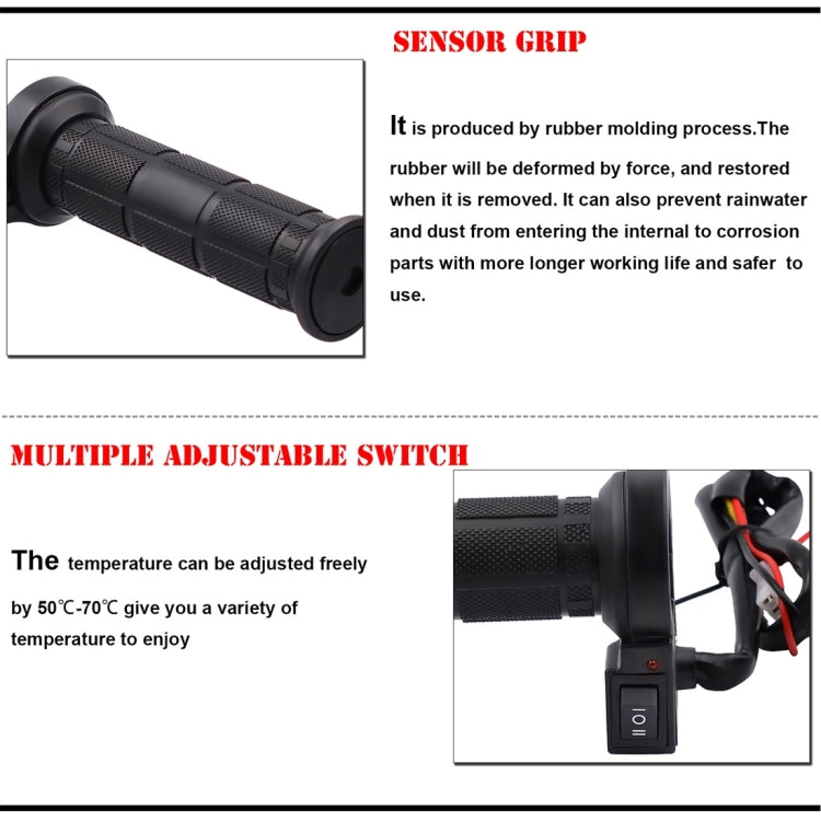 CS-203A1 Motorcycle Modified Electric Heating Hand Cover Heated Grip Handlebar, Upgrade Version, CS-203A1