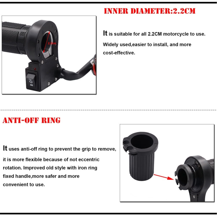CS-203A1 Motorcycle Modified Electric Heating Hand Cover Heated Grip Handlebar, Upgrade Version, CS-203A1