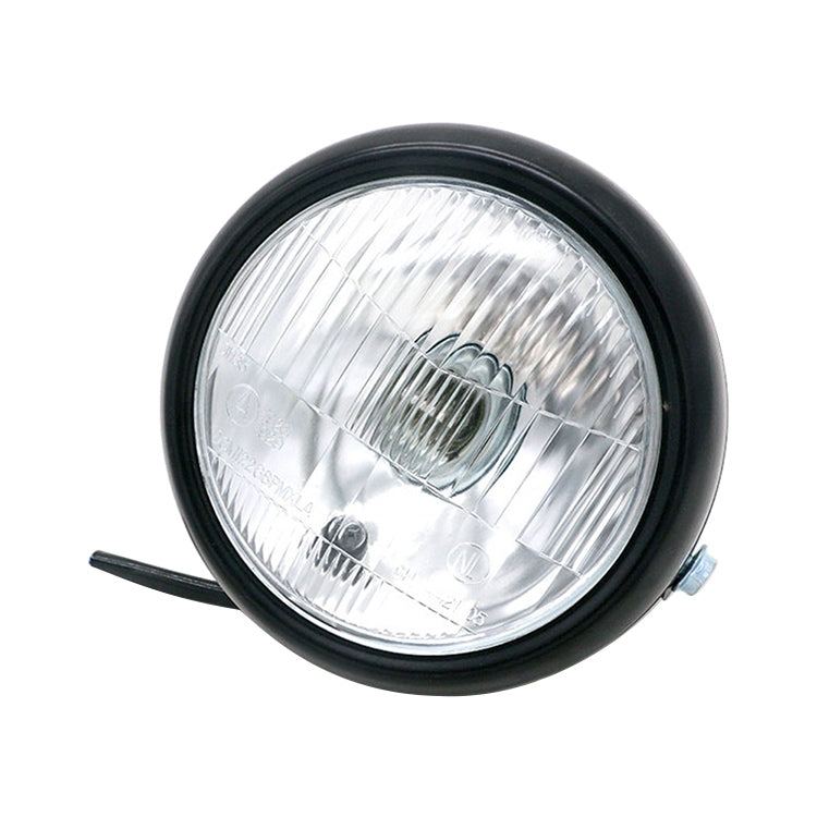 ملحقات تعديل المصابيح الأمامية LED ذات الصدفة السوداء للدراجات النارية مقاس 5.75 بوصة لـ CG125 / GN125، مصباح عتيق ذو الصدفة السوداء