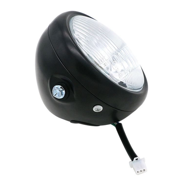 ملحقات تعديل المصابيح الأمامية LED ذات الصدفة السوداء للدراجات النارية مقاس 5.75 بوصة لـ CG125 / GN125، مصباح عتيق ذو الصدفة السوداء