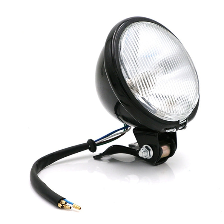 4 inch Motorcycle Black Shell Glass Retro Lamp LED Headlight Modification Accessories, 4 inch Black Shell Glass Retro Lamp