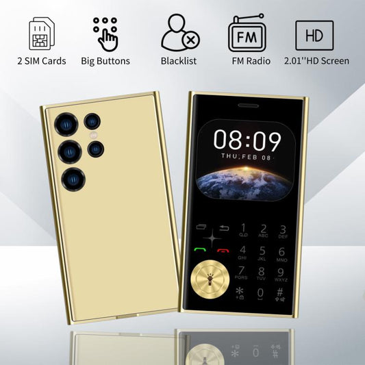 هاتف محمول V8 Card، 2.01 بوصة، MTK6261D، يدعم البلوتوث، FM، مصباح يدوي، GSM، ثنائي الشريحة