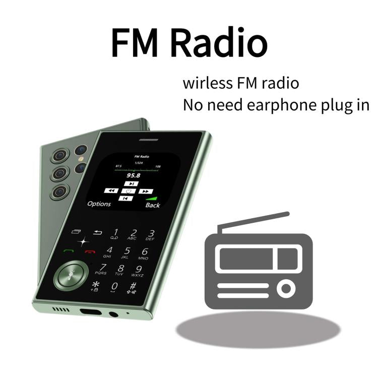 هاتف محمول V8 Card، 2.01 بوصة، MTK6261D، يدعم البلوتوث، FM، مصباح يدوي، GSM، ثنائي الشريحة