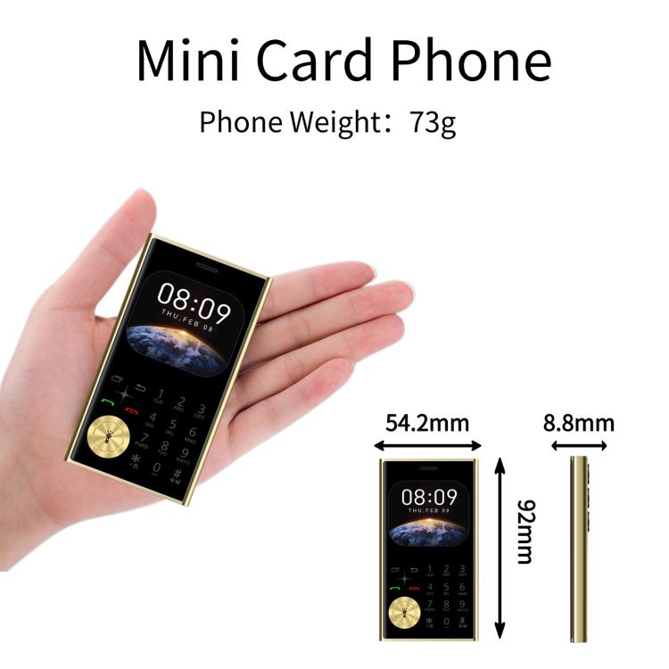 هاتف محمول V8 Card، 2.01 بوصة، MTK6261D، يدعم البلوتوث، FM، مصباح يدوي، GSM، ثنائي الشريحة