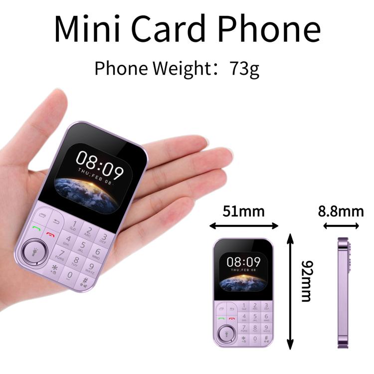 هاتف محمول V9 Card، 2.01 بوصة، MTK6261D، يدعم البلوتوث، FM، مصباح يدوي، GSM، ثنائي الشريحة