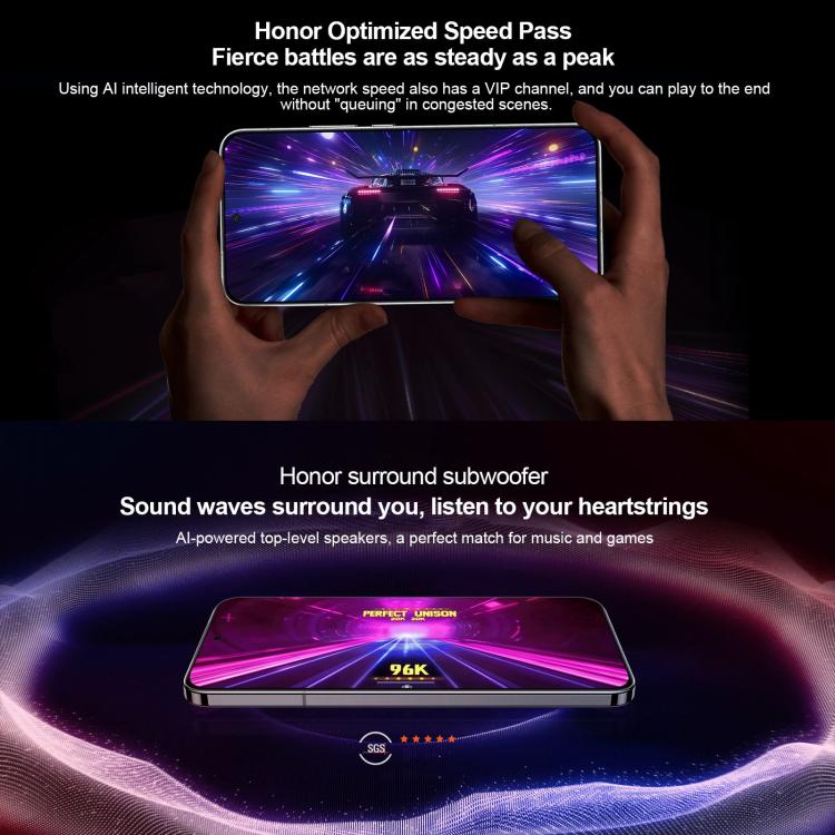 هاتف Honor GT Pro، 16 جيجابايت + 1 تيرابايت، مستشعر بصمة بالموجات فوق الصوتية، شاشة 6.78 بوصة، نظام التشغيل MagicOS 9.0 / أندرويد 15، معالج Snapdragon 8 Elite ثماني النواة، شبكة 5G، NFC، OTG، 16 جيجابايت + 1 تيرابايت